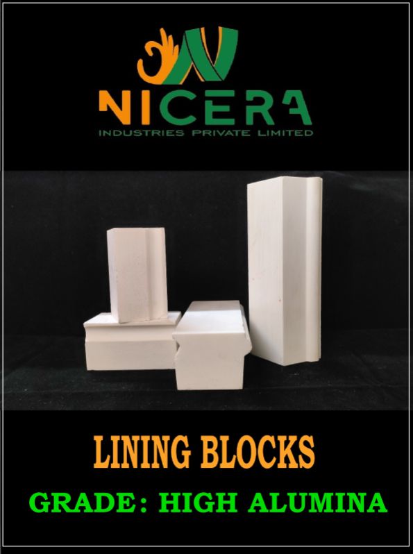 Rectangular High Alumina Lining Blocks, for Industrial, Texture : Solid