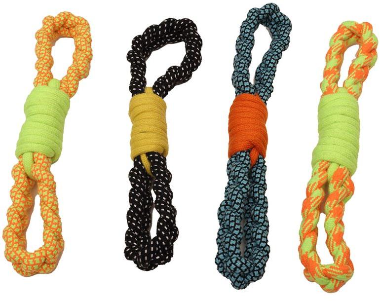 Big Figure 8 Dog Rope Toy, for Pets Playing, Feature : Attractive Look, Colorful Pattern, Light Weight