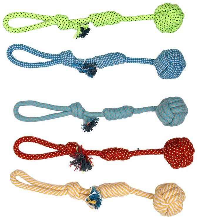 Monkey Ball Dog Rope Toy, Feature : Attractive Look, Colorful Pattern, Light Weight, Perfect Shape