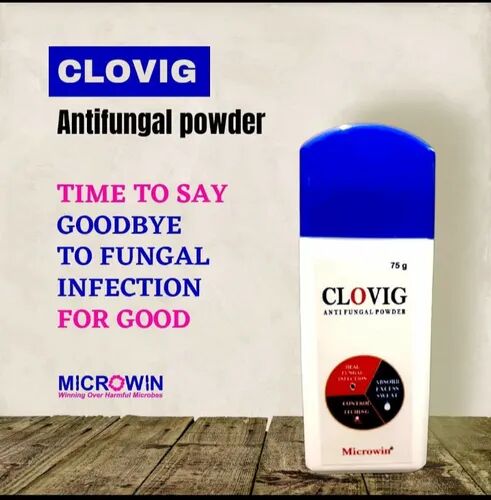 Clovig Clotrimazole Dusting Powder, for Personal, Packaging Size : 75 gm