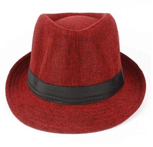 Plain Silk Jute(Outer) Men Fadora Hat, Size : Free Size
