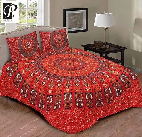 COTTON Mandala Printed Bedsheet, Size : 93X108inch