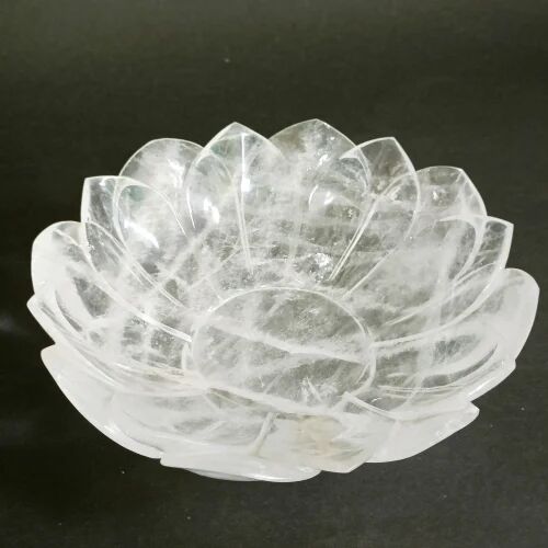 Floral Crystal Quartz Lotus Bowl, Capacity : 500 ml