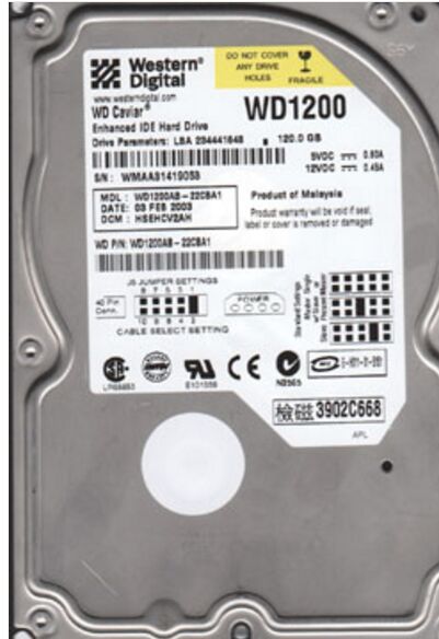 ATA IDE 120GB 5400RPM WESTERN DIGITAL WD1200AB Hard Disk Drive