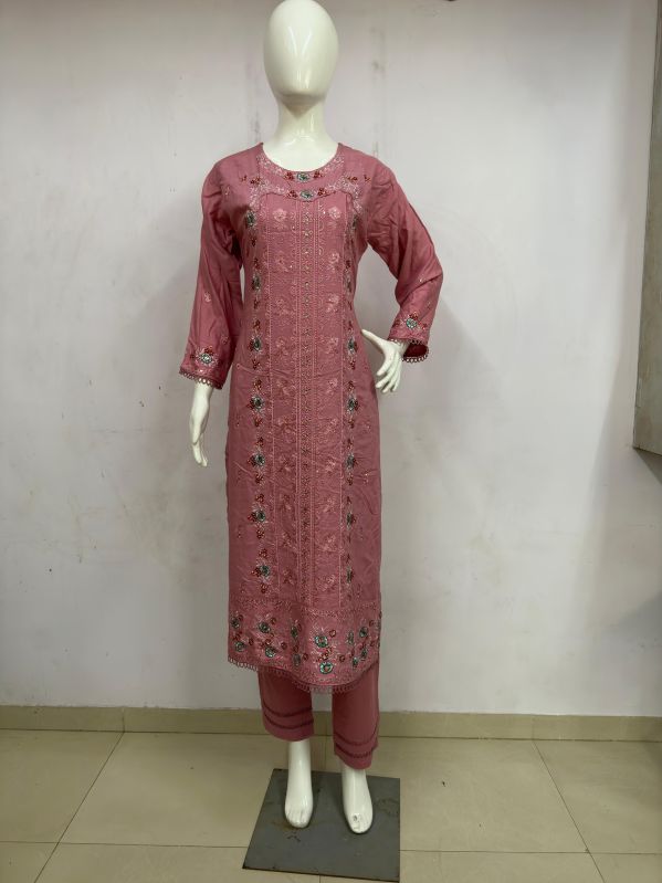 Red Embroidered Pakistani Lawn Suit, Gender : Female