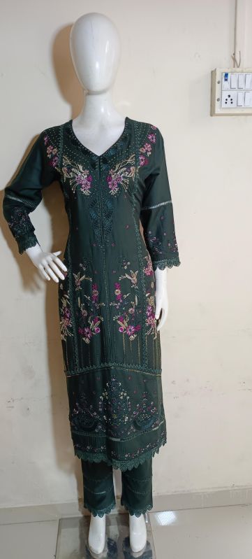Embroidered Rayon Readymade Pakistani Lawn Suit, Gender : Female