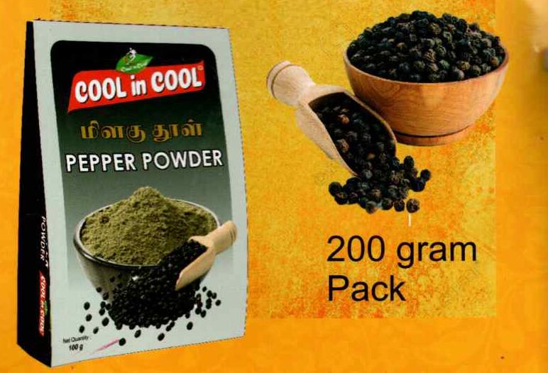 Black 200gm Cool in Cool Pepper Powder, for Cooking Use, Packaging Type : Plastic Pouch