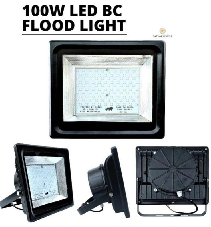 Black 100W LED BC Flood Light, for Shop, Market, Malls, Home, Garden, Power Factor : >90