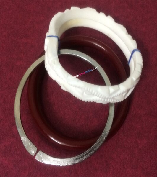 Bengali bangles red hot sale and white price