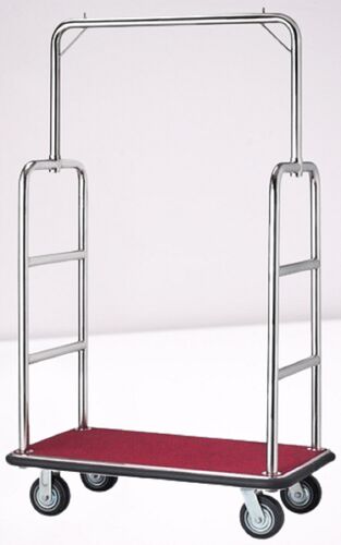 Amsse Stainless Steel Hotel LuggageTrolley, Color : Golden / Silver