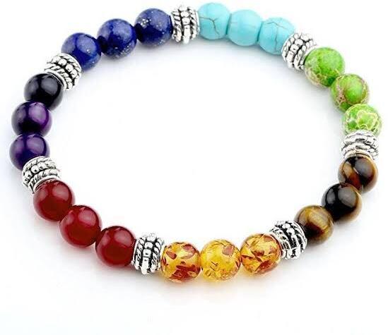 Polished Seven chakra Stone Bracelet, for Casual Wear, Size : 0-10mm