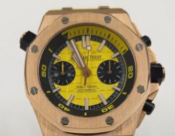 Audemars Piguet Royal Oak Offshore Diver Rose Gold Yellow Chronograph Watch