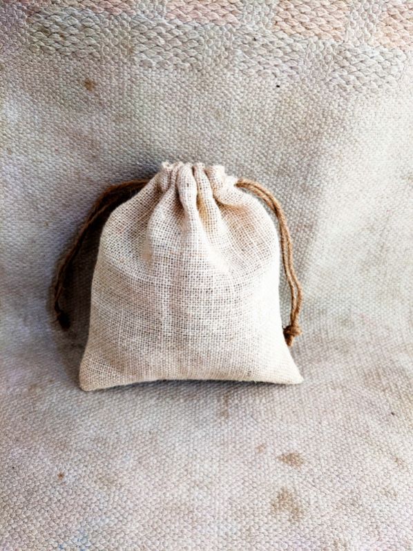 White Jute Drawstring Bags