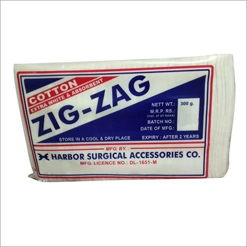Zig Zag Cotton Bandage, Color : White