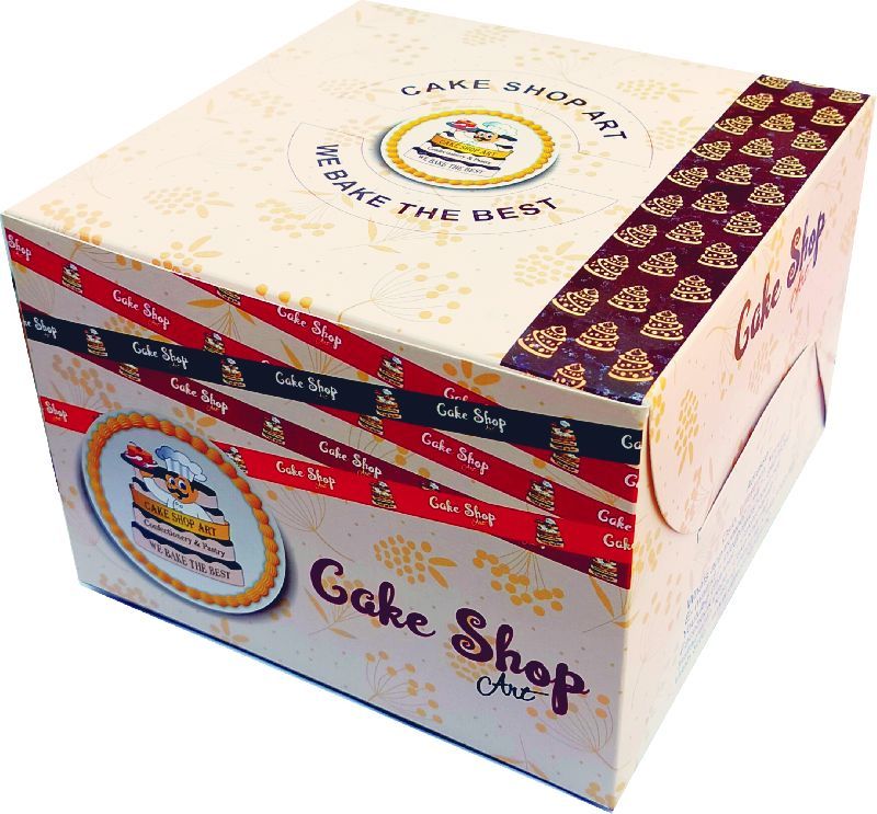 Printed Paper 10x10x6 Inch Cake Box, Shape : Rectangular