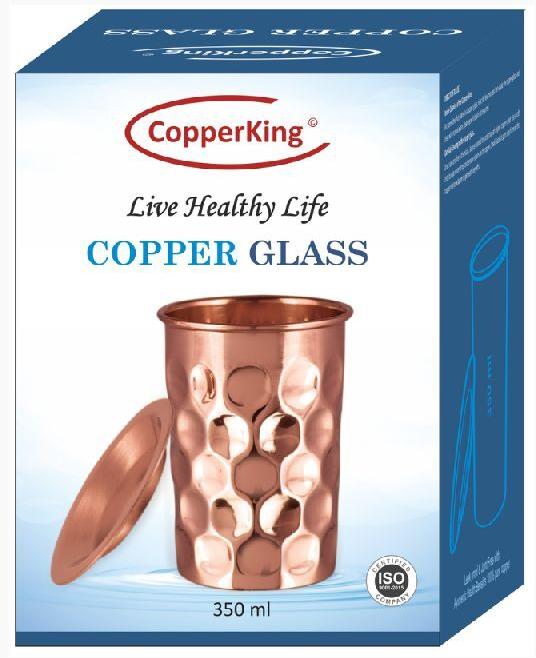 CopperKing Diamond Design Copper Glass with Coster 350ml