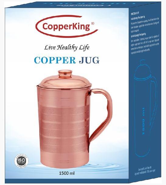 CopperKing Pure Copper Classic Touch Pitcher  Jug 1.5 Ltr