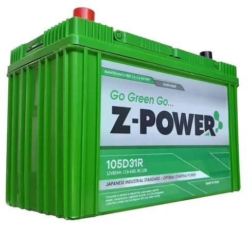 Z-Power Car Batteries, Capacity : 32AH to 200AH