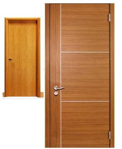 Teak Wood Veneer Door, Open Style : Hinged