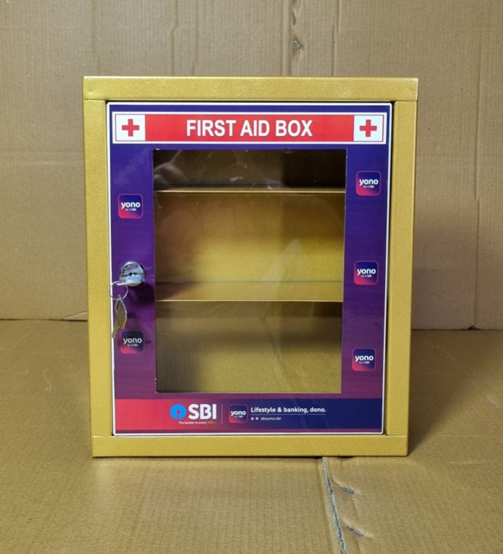 Sbi golden metal first aid box