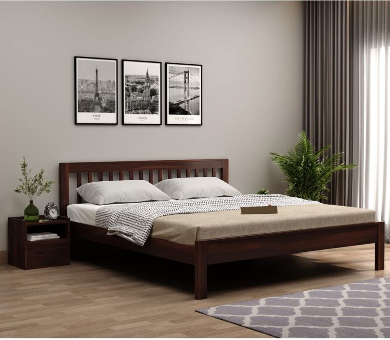 Rectangular Wood Bed, for Home, Hotel, Size : Single