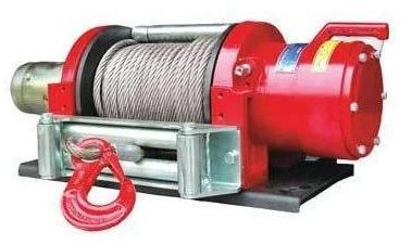 Red Semi Automatic Mild Steel Electric Winch, for Boats, Construction