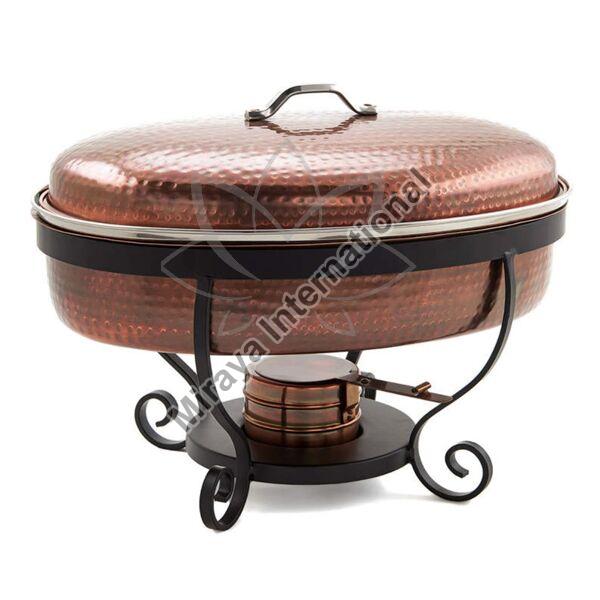 Copper Oval Box Chafing Dish, for Serving Food, Feature : Anti Corrosive, Durable
