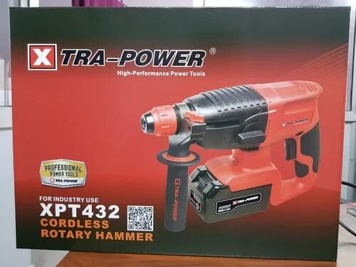 Polished Metal Xtra-Power Cordless Rotary Hammer
