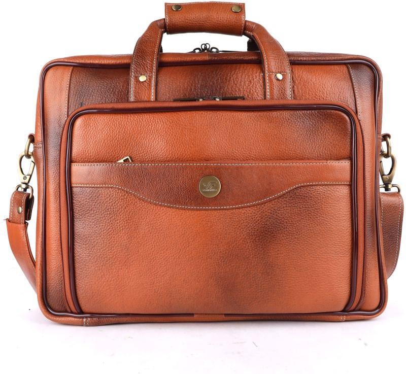 Leather Laptop Tan Messenger Bag, For Overnighyer, Size : Multisize