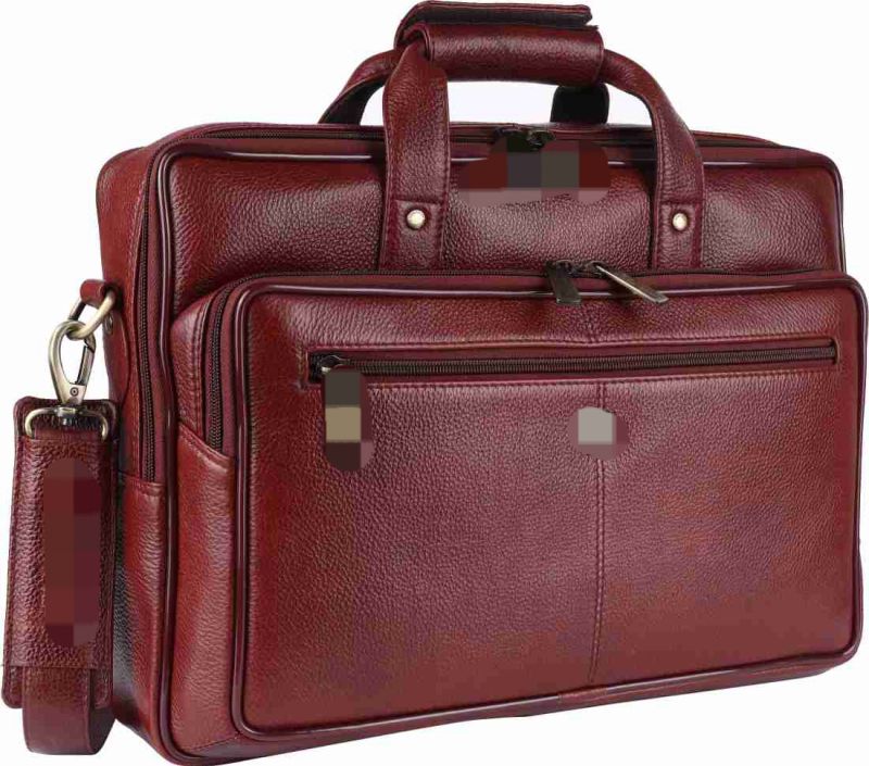 Fashion Villa Plain leather laptop messenger, Gender : Mens