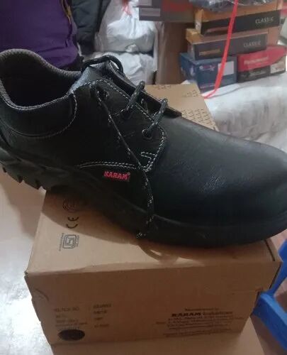 PVC Karam Safety Shoes, Color : Black