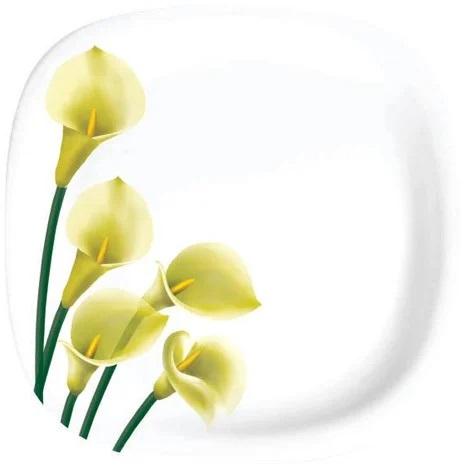 Square Five Flower Melamine Plate, for Kitchen ware, Hotel, Restaurant Catering, Pattern : Printed