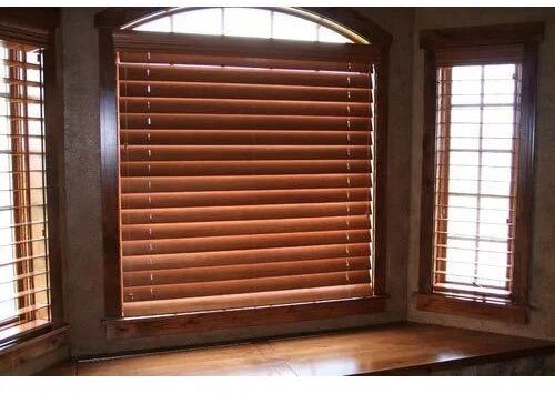 Wooden Blind, for Home, Hotel, Office, Color : Brown