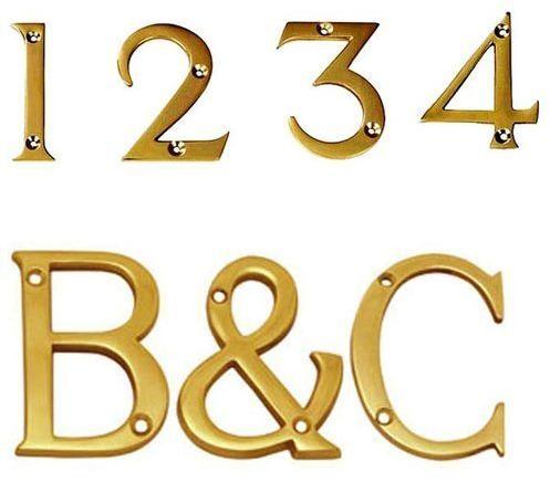 Golden Brass Numerals Alphabets, for Promotion