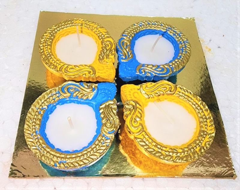 Multicolors Polished Clay Ecd-32-1 Wax Diya