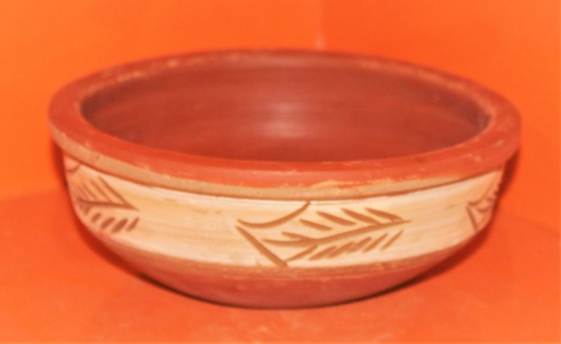 Brown Polished Clay Eci-32 Designer Piyala, For Diwali, Festival, Size : 9