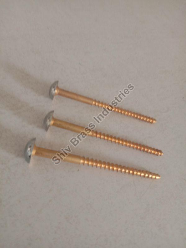 Silver Round brass screw, for Glass Fitting, Door Fitting, Hardware Fitting, Length : 10-20cm