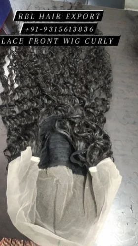 Full Lace Curly Frontal Hair Wig, Color : Black
