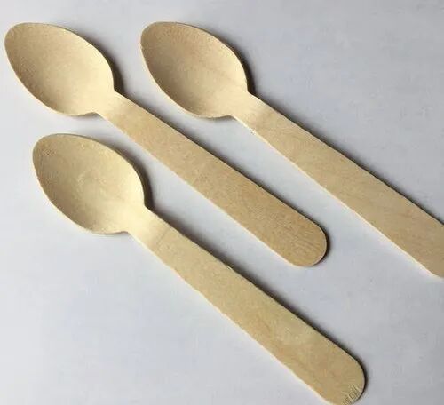 Bamboo Disposable Wooden Spoon, for Event Party Supplies, Color : Natural