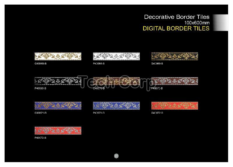 100x600mm Digital Border Tiles, for Bathroom, Flooring, Restaurant, Pattern : Printed