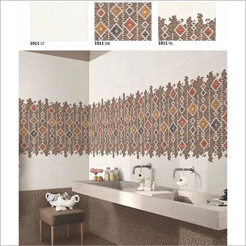 Ceramic Glossy Bathroom Wall Tiles, Size : 300X450 Mm