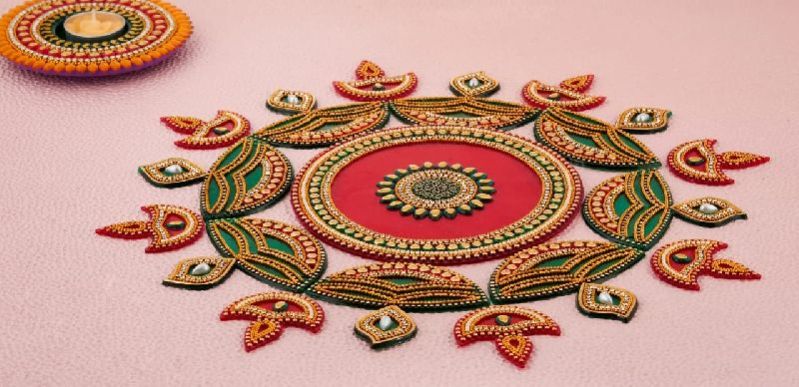 Handicraft storeroom acrylic rangoli, for Floor Decoration, Feature : Good Quality