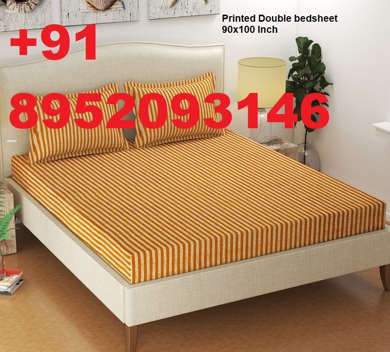 Double Bed Printed Line Bedsheet