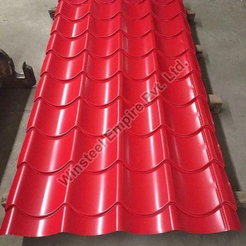 Galvanised Iron Tile Roofing Sheet, Surface Treatment : Color Coated