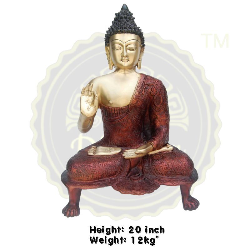 Brass Multicolor Buddha Idol