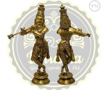 23 Inches Brass Lord Krishna Statue, Packaging Type : Thermocol Box