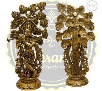 24.5 Inches Brass Lord Krishna Statue, Packaging Type : Thermocol Box