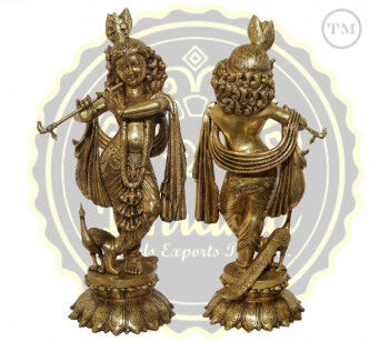 26 Inches Brass Lord Krishna Statue, Packaging Type : Thermocol Box