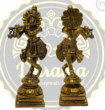 5.5 Inches Brass Lord Krishna Statue, Packaging Type : Thermocol Box