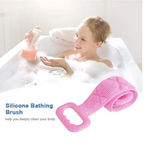 Pink Silicone Silicon Bath Scrubber Brush